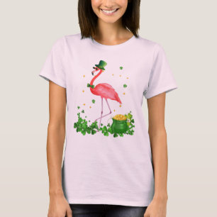 T-shirt Flamant rose, Shamrock, irlandais, flamant rose