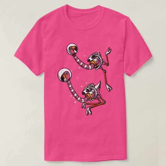 T-shirt Flamant rose spatial Astronaute d'oiseaux Funny Fi (Design devant)
