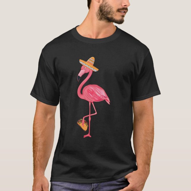 T-shirt Flamant rose Taco Cinco De Mayo Mexicaine Sombrero (Devant)