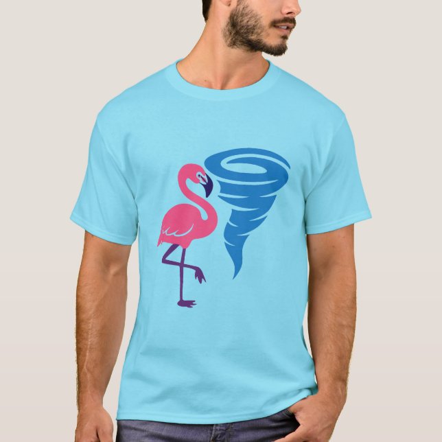 T-shirt Flamant rose Tornado Bold Art Graphique moderne (Devant)