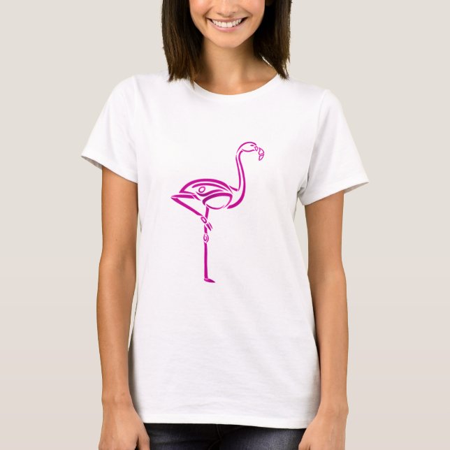 T-shirt Flamant rose tribal (Devant)
