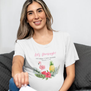 T-shirt Flamant rose Tropical C'est une fille Baby shower
