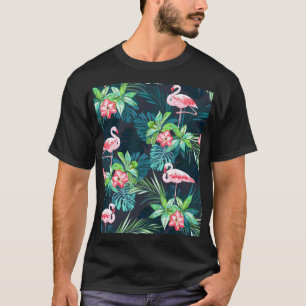 T-shirt Flamant rose tropical : Fleurs d'été Motif