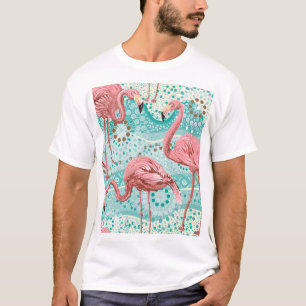 T-shirt Flamant rose Tropical : Papier peint Floral Vintag