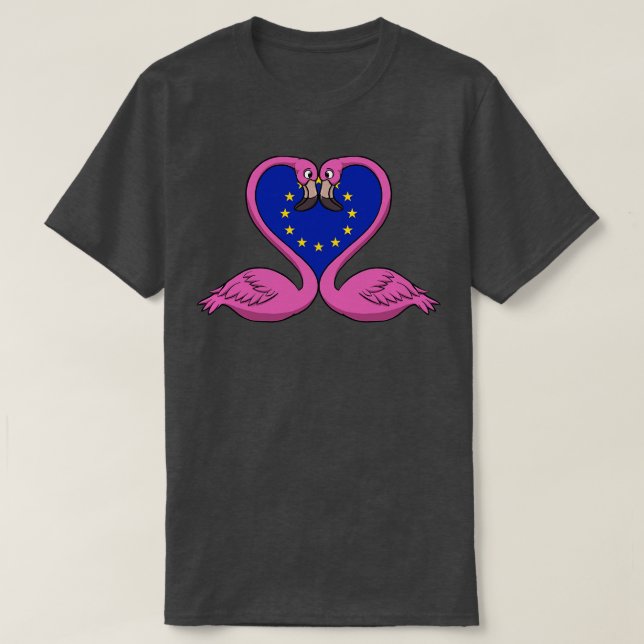 T-shirt Flamant rose Union européenne (Design devant)