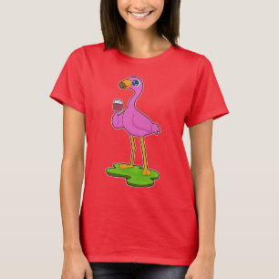 T-shirt Flamant rose Vin rouge
