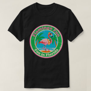 T-shirt Flamant rose vintage Amusement en Floride Beach