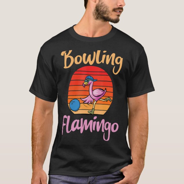 T-shirt Flamant rose vintage de Bowling Raviers (Devant)