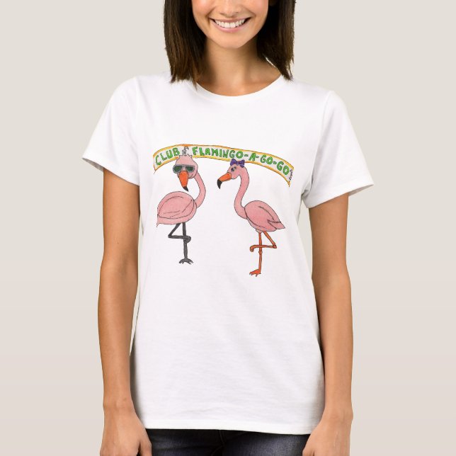 T-shirt Flamants au Club  (Devant)