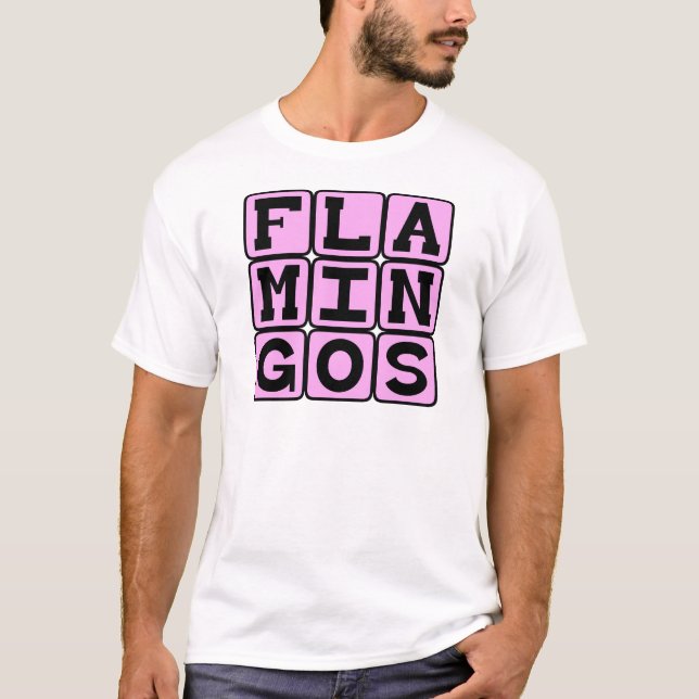 T-shirt Flamants, Oiseau Rose (Devant)
