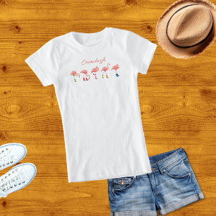 T-shirt Flamants roses dans les bottes de pluie Monogramme