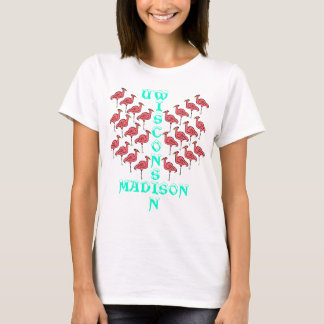 T-SHIRT FLAMANTS ROSES EN PLASTIQUE ICONIQUE ET MADISON UW