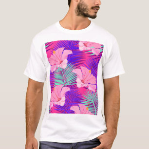 T-shirt Flamants roses exotiques : Vintage rose tropical.