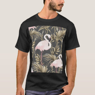 T-shirt Flamants roses & Or : Pink Tropical Elegance.