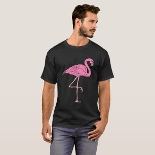 T-shirt Flamants roses roses se tenant avec la texture 3