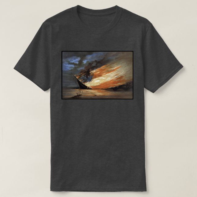 T-shirt Flambeaux de la guerre civile rebelle sur le feu d (Design devant)