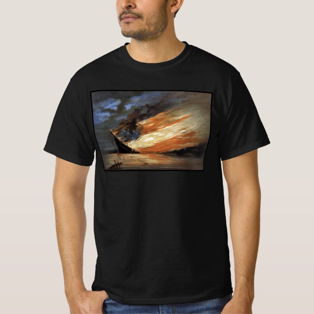 T-shirt Flambeaux de la guerre civile rebelle sur le feu d (Devant)