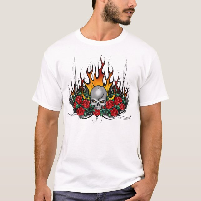 T-shirt flamboyant de crâne (Devant)