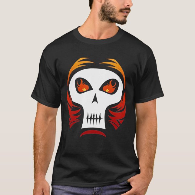 T-shirt flamboyant de crâne (Devant)