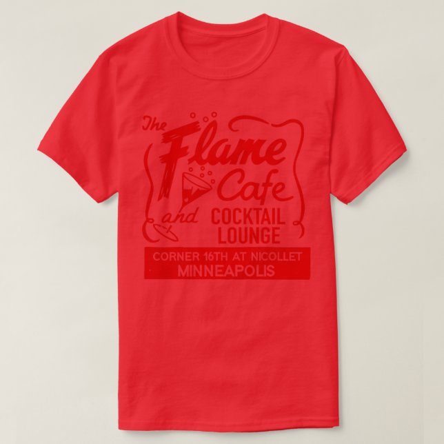 T-shirt Flame Cafe et Cocktail Lounge Retro Defunct M (Design devant)