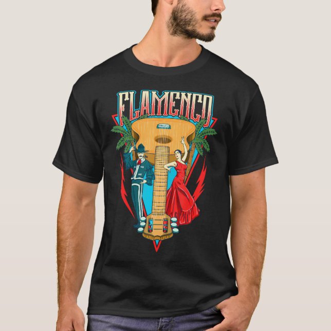 T-shirt Flamenco Danse Espagnol Danse Amusant Musique Guit (Devant)