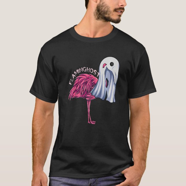 T-shirt Flamghost Flamant rose rose Fantôme Costume d'Hall (Devant)