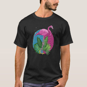 T-shirt Flami rose Amoureux des animaux exotique rétro