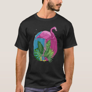 T-shirt Flami rose Amoureux des animaux exotique rétro