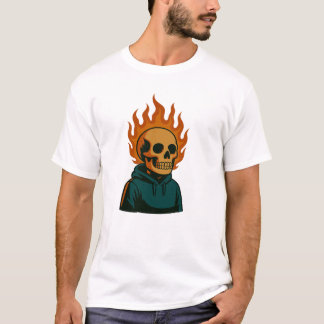 T-shirt Flaming Skull