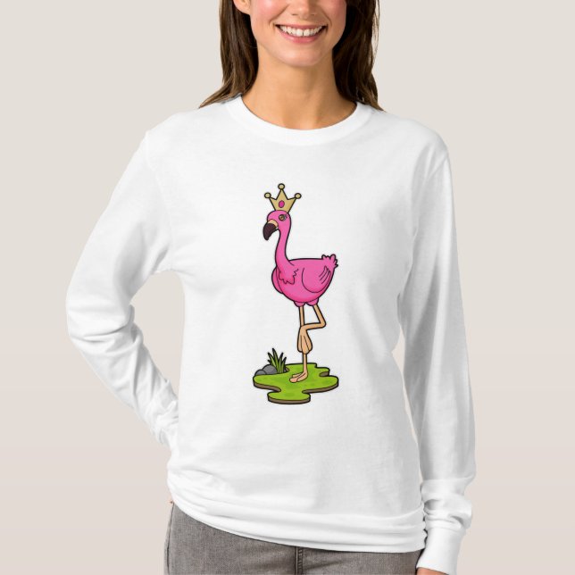 T-shirt Flamingo as Princess with Crown (Devant)