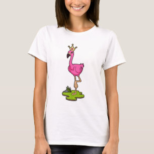 T-shirt Flamingo as Princess with Crown