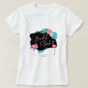 T-shirt Flamingo Demoiselles d'Honneur Robe de Mariée Floc