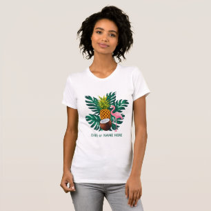T-shirt Flamingo et Ananas Tropicaux d'Été Mignons 