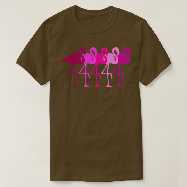 T-shirt Flamingo Flamingos Walk Pink Colorful Retro Gift  (Design devant)
