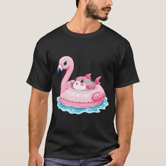 T-shirt Flamingo Flotteur Poisson (Devant)
