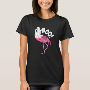 T-shirt Flamingo Ghost Boo Pink Sunset Retro Halloween Bir