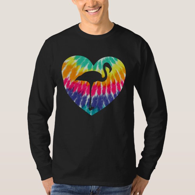 T-shirt Flamingo Heart With Tie dye Print For Flamingo (Devant)