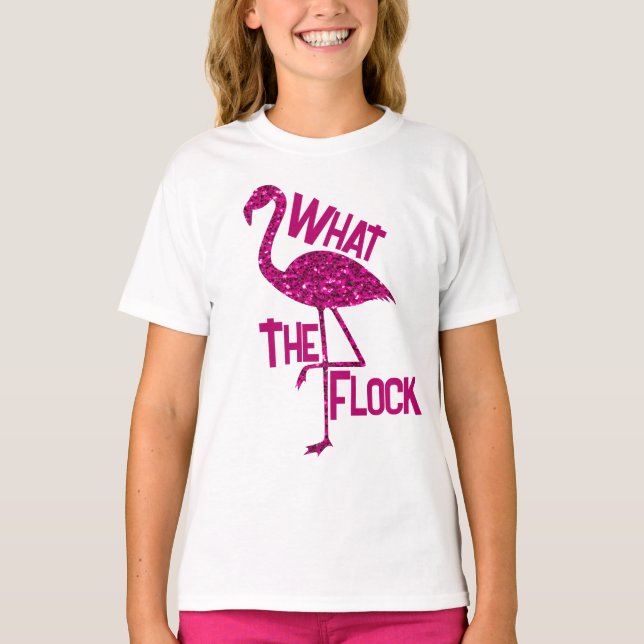 T-shirt Flamingo pétillant rose Ce que le troupeau (Devant)