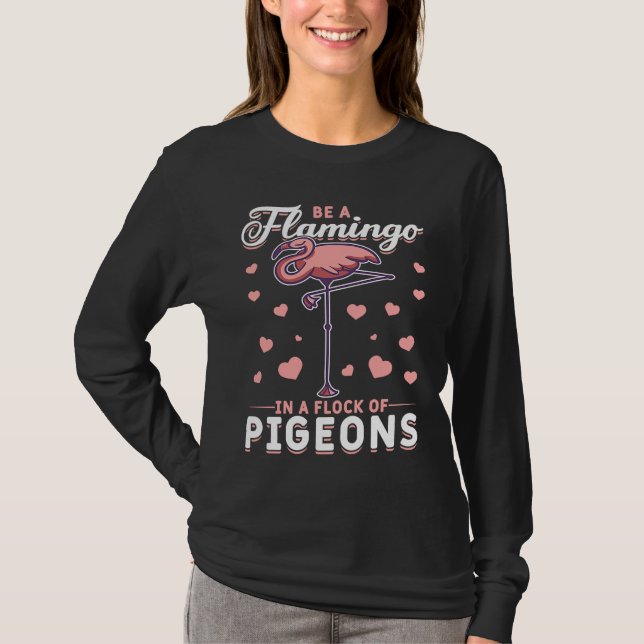 T-shirt Flamingo & Pigeon Dove Columbidae Birds (Devant)