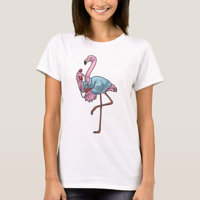 T-shirt Flamingo Secretary Telephone Office (Devant)