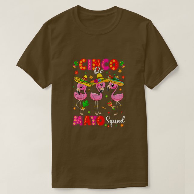T-shirt Flamingo Squad Cinco De Mayo Squad Meican Fiesta (Design devant)
