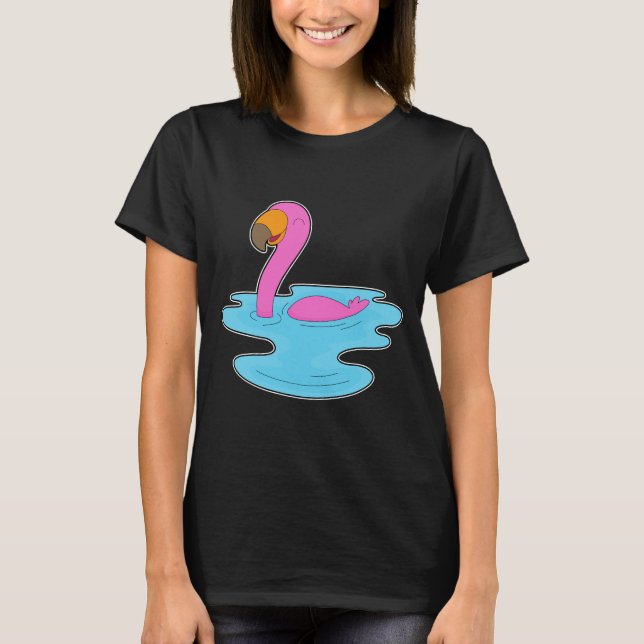 T-shirt Flamingo Swimming (Devant)