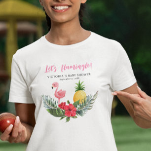 T-shirt Flamingo Tropical C'est une fille Baby Shower 