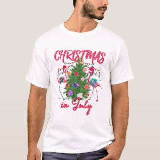 T-shirt Flamingo Tropical Christmas