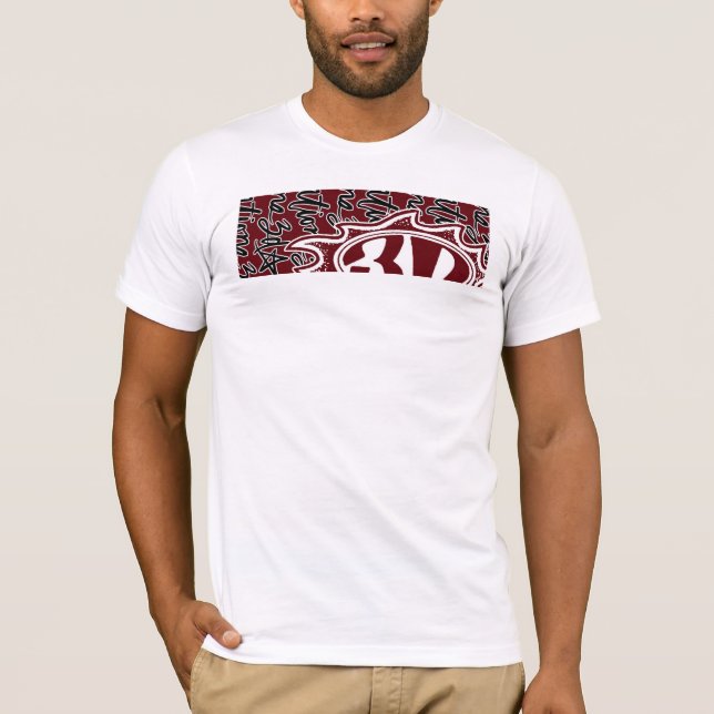 T-shirt flamme 3d et manuscrit (Devant)