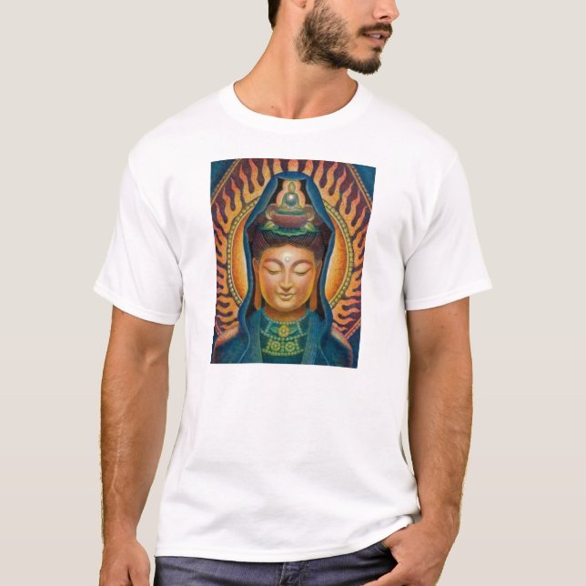 T-shirt Flamme de Kuan Yin de déesse (Devant)