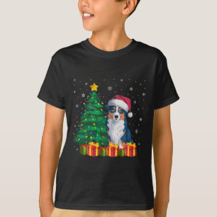 T-shirt Flamme de Noël du berger australien laid du Père N