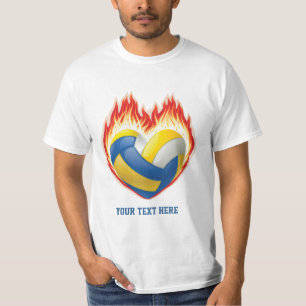 T-shirt Flamme de volleyball (personnalisée)