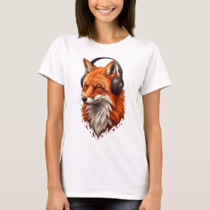 T-shirt Flamme Sonique – Renard Abstrait en Mouvement