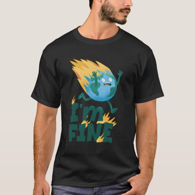 T-shirt Flammes brûlantes de la Terre (Devant)